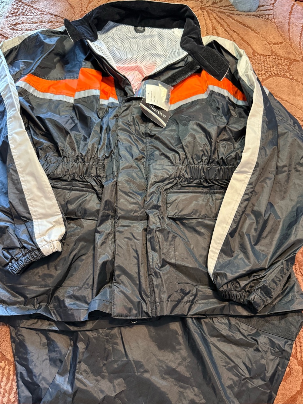 Men’s Motorcycle Reflective Wind And Rain Suit Two Piece Size 3XL NEW W/tags